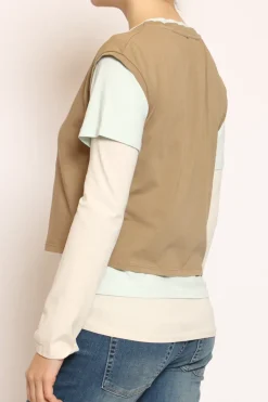 Set tre t-shirt in jersey elasticizzato biscotto/acqua/burro