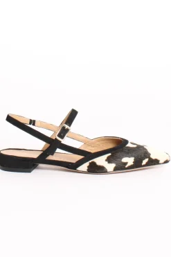 Divine Follie Slingback cavallino animalier bianco/nero
