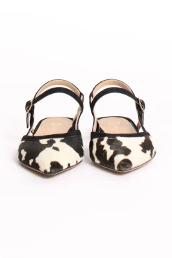Divine Follie Slingback cavallino animalier bianco/nero