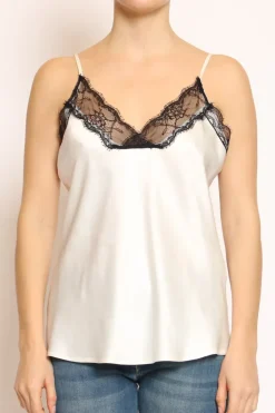 Vicolo Top satin con pizzo