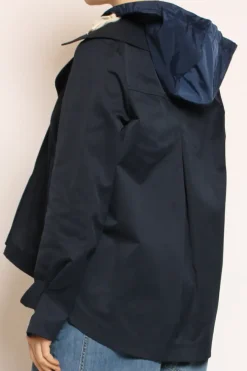 Tensione In Trench in cotone con cappuccio nylon rimovibile