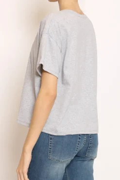 Zeroassoluto T-shirt scollo V mezza manica grigio melange