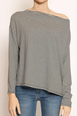 Zeroassoluto T-shirt CLOE righe in jersey bianco/nero