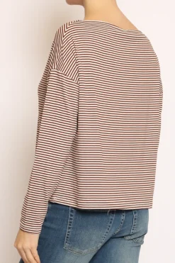 Zeroassoluto T-shirt CLOE righe in jersey biscotto/latte