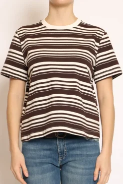 Tensione In T-shirt girocollo scatola righe