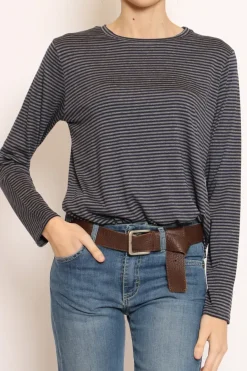 Zeroassoluto T-shirt manica lunga righe grigio/blu