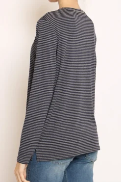 Zeroassoluto T-shirt manica lunga righe grigio/blu