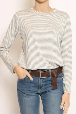 Zeroassoluto T-shirt manica lunga righe grigio/bianco