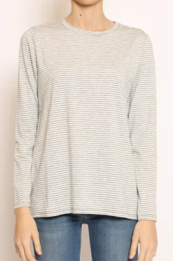 Zeroassoluto T-shirt manica lunga righe grigio/bianco