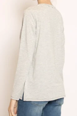 Zeroassoluto T-shirt manica lunga righe grigio/bianco