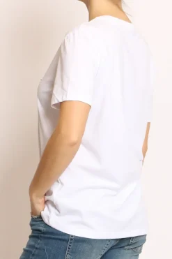 Tensione In T-shirt patch topo bianco mickey