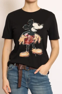 Tensione In T-shirt patch topo nero mickey