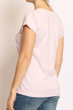 T-shirt scollo V elasticizzata mezza manica
