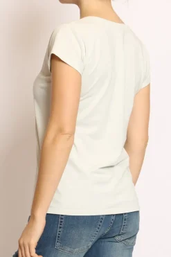 T-shirt scollo V elasticizzata mezza manica