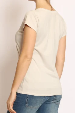T-shirt scollo V elasticizzata mezza manica