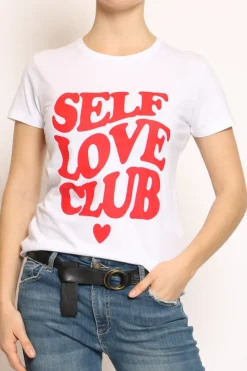 Have one T-shirt SELF LOVE CLUB bianco