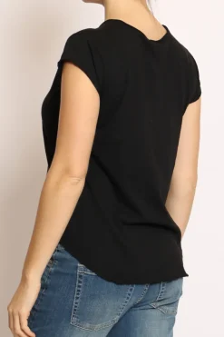 T-shirt taglio vivo cotone fiammato mezza manica