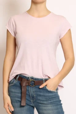 T-shirt taglio vivo cotone fiammato mezza manica